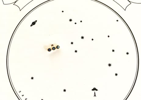 3 Blue sapphire pierce