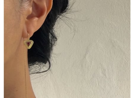January birthstone / Garnet / triangle pierce