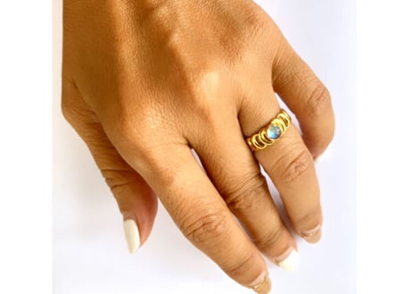 Eclipse Ring / Rainbow Moonstone