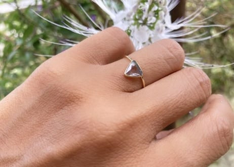 Triangle slice diamond Ring