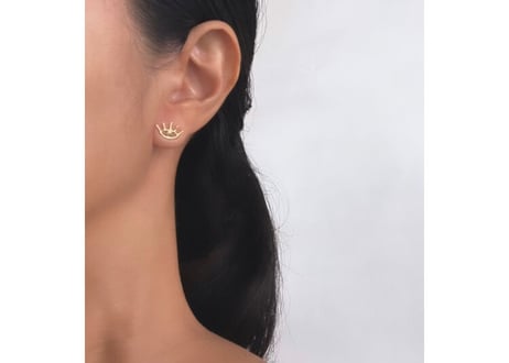 Open your eye pierced earring/ just gold