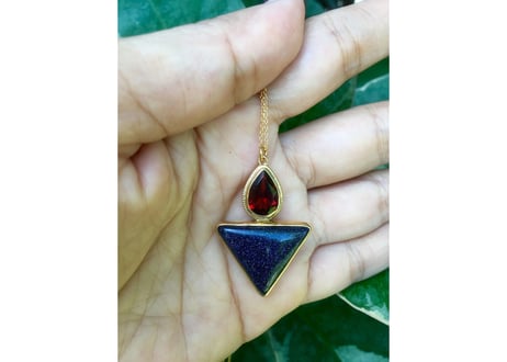 Triangle and tear drop pendant