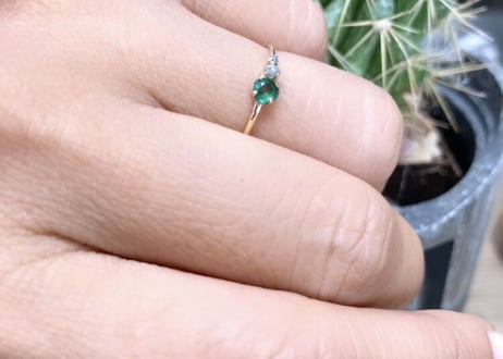 Emerald stardust Ring