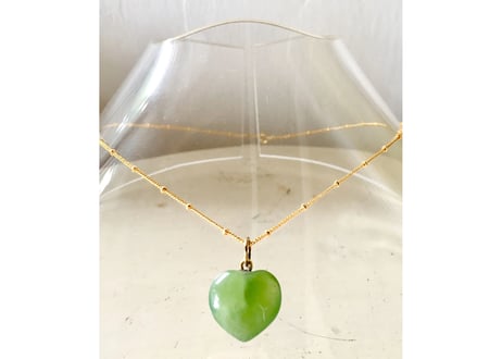 Heart necklace / Green Aventuline