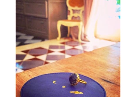 Moon phase Lapis Lazulih Ring /