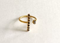 The crux Ring / Blackzircon, Black rough diamond