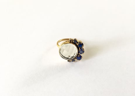 Crescent and full moon Ring