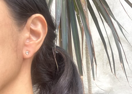 Aquamarine Triangle pierce