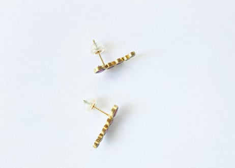 5 raindrops pierce / Garnet , tourmaline