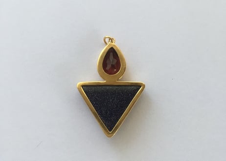 Triangle and tear drop pendant