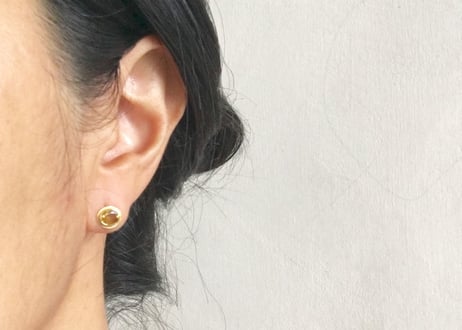 Sunmoon simple studs / citrine oval