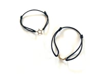 Midnight glow code bracelate / star and moon charm