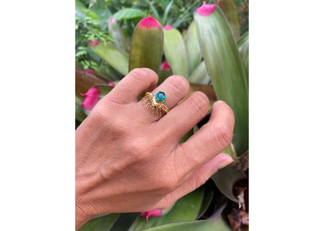 Spynx Ring   / Green quartz
