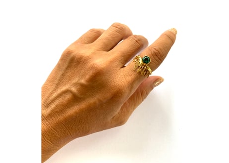 Spynx Ring   / Green quartz