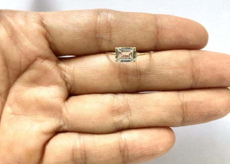 Aquamarine square Ring