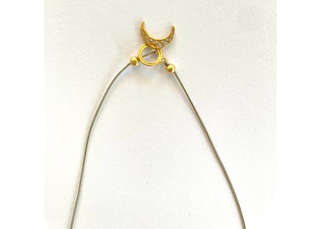 Urban glow code necklace Silver / Star and moon charm