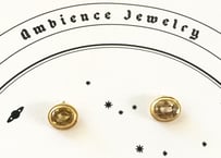 Sunmoon simple studs / citrine oval