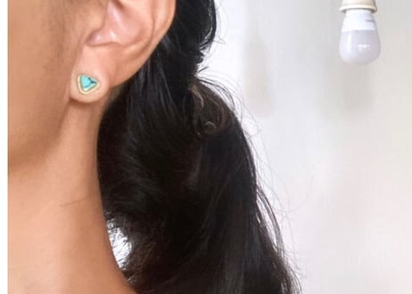 Triangle earring / Tourqouise
