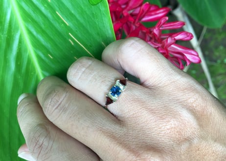 Blue Hexagon Ring