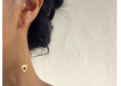 January birthstone / Garnet / triangle pierce