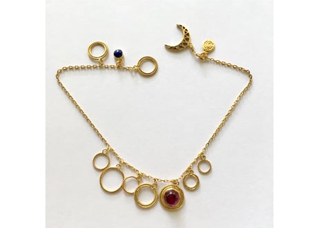 Saturn bracelate /pink tourmaline &Lapis Lazulih