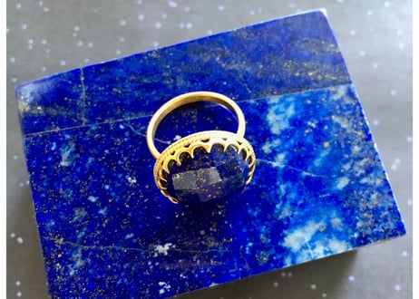 Moon phase Lapis Lazulih Ring /