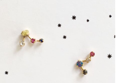 Zodiac 4stones pierce