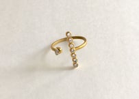 The crux ring /White zircon, gray rough diamond