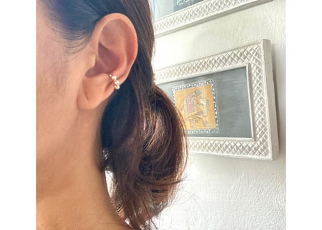Triple Pearl ear cuff