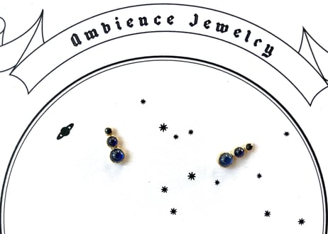Cabochon drops / Blue sapphire