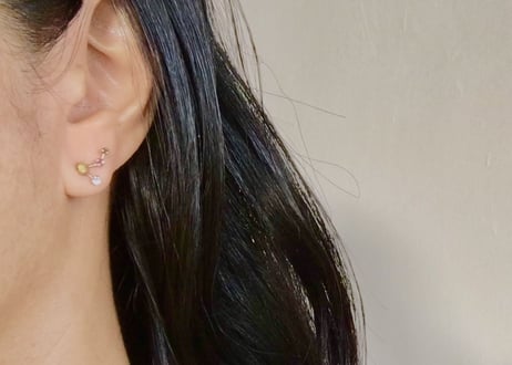Zodiac 4stones pierce