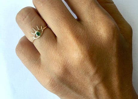 Open your eye Ring / Emerald