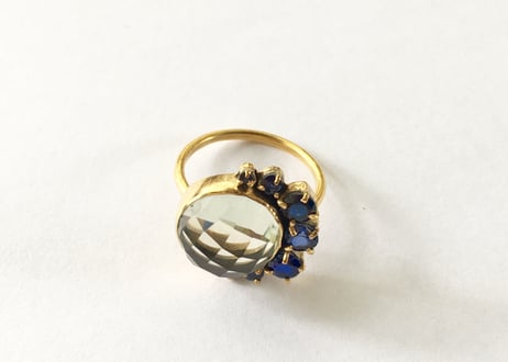 Crescent and full moon Ring