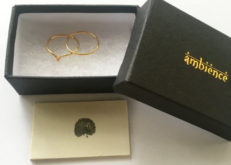 Plain and wave ring / pair / open order for your size