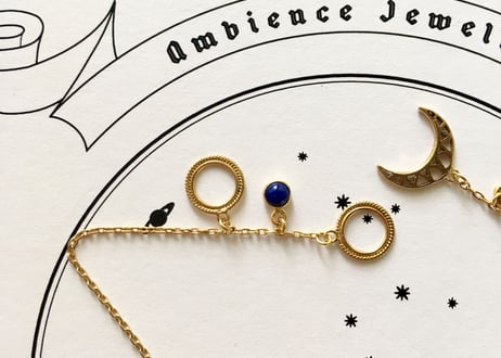 Saturn bracelate /pink tourmaline &Lapis Lazulih