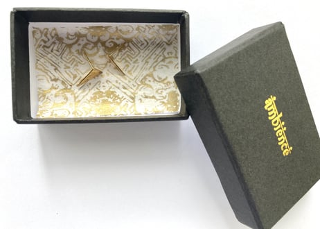 Gold Triangle pierced earring