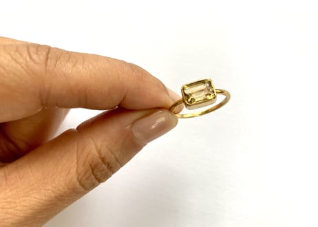 Citrine square Ring