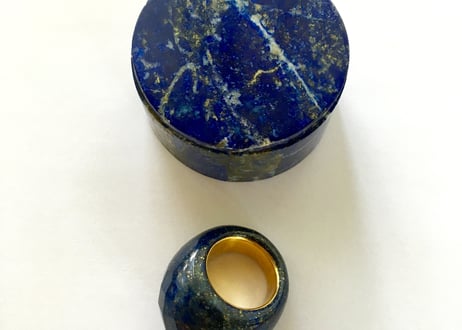 Hand cut One of a kind Ring / Lapis Lazulih