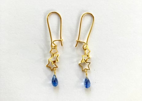 Iolite star pierced earring