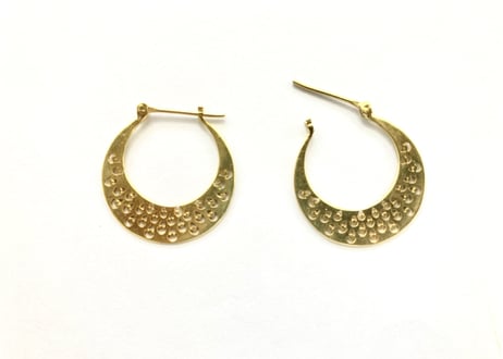 Peacock feather pierced earring