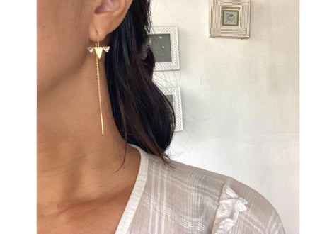 Swinging Triangle pierced earring