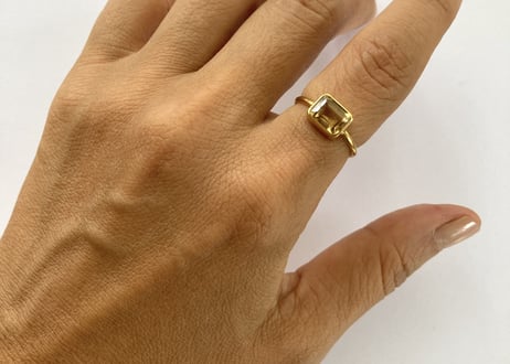 Citrine square Ring