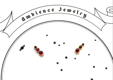 Cabochon drops / Ruby