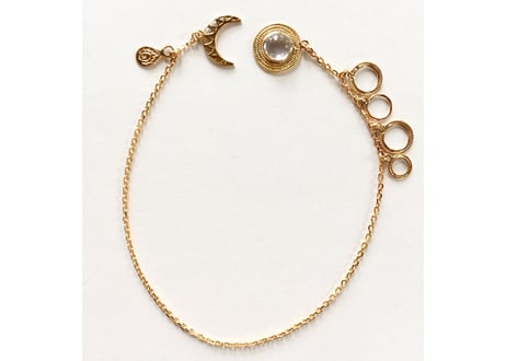 Saturn 1stone bracelate/ clear moonstone