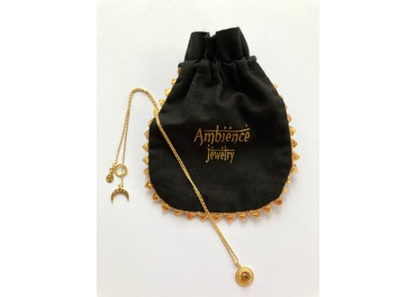 One Kind 1stone sun moon necklace / Yellow tourmaline
