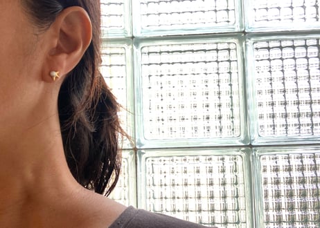 Star shine pierced earring/ pearl