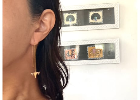 Swinging Triangle pierced earring