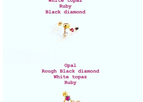 Zodiac 4stones pierce