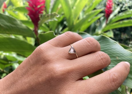 Triangle slice diamond Ring