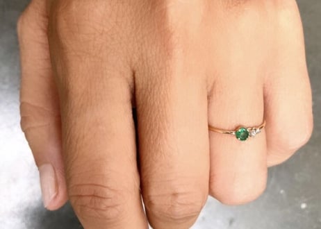 Emerald stardust Ring